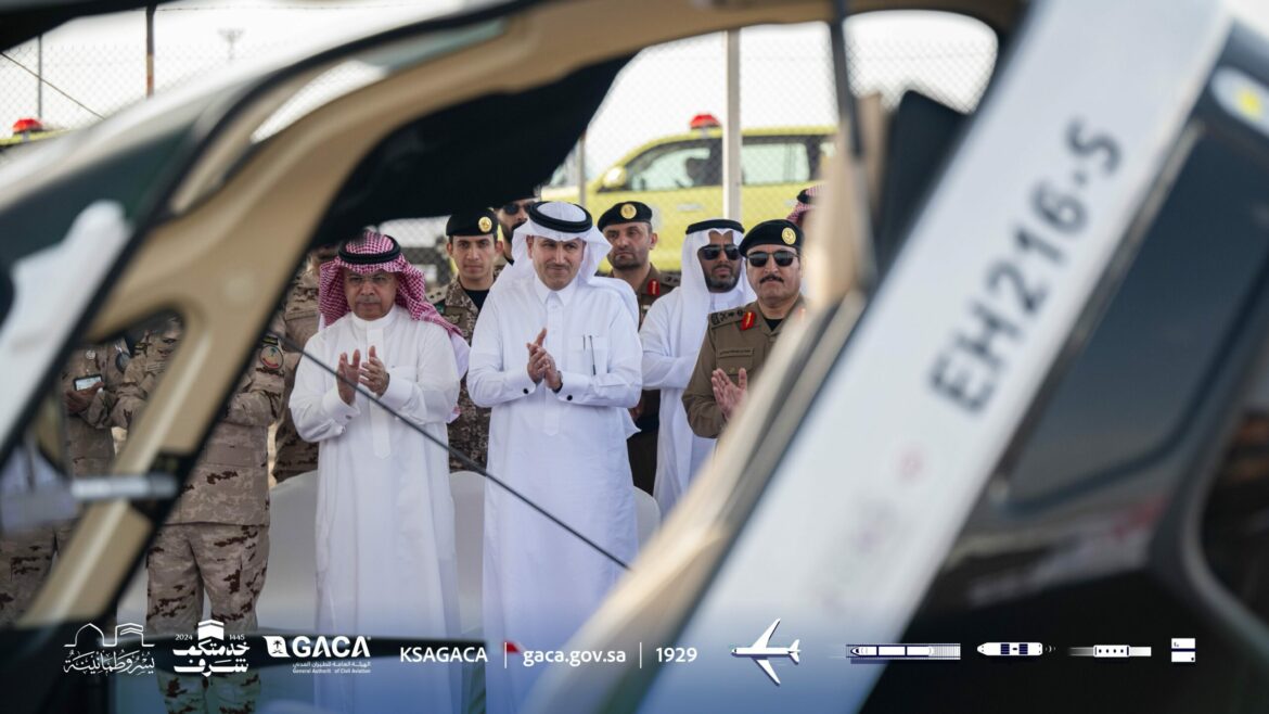 رحلة تاريخية: الوزير الجاسر يختبر التاكسي الجوي ذاتي القيادة في المشاعر المقدسة