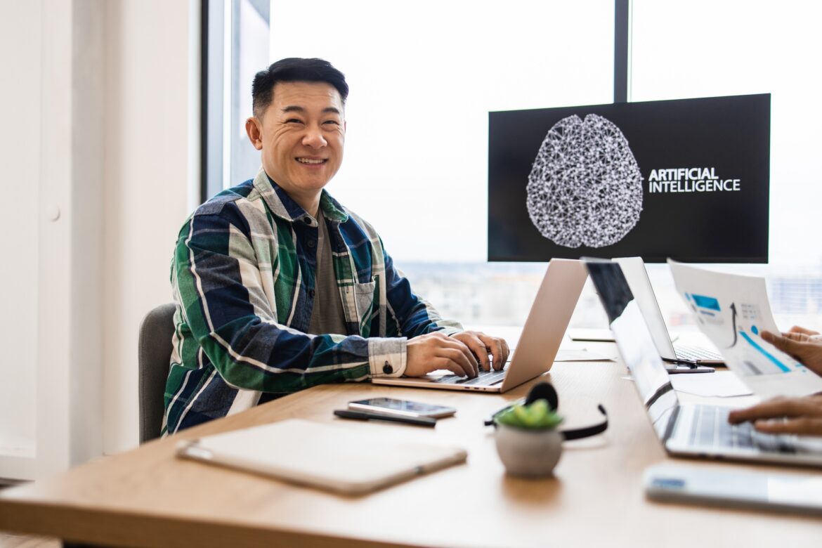 IT expert working on developments of artificial intelligence IT expert working on developments of artificial intelligence