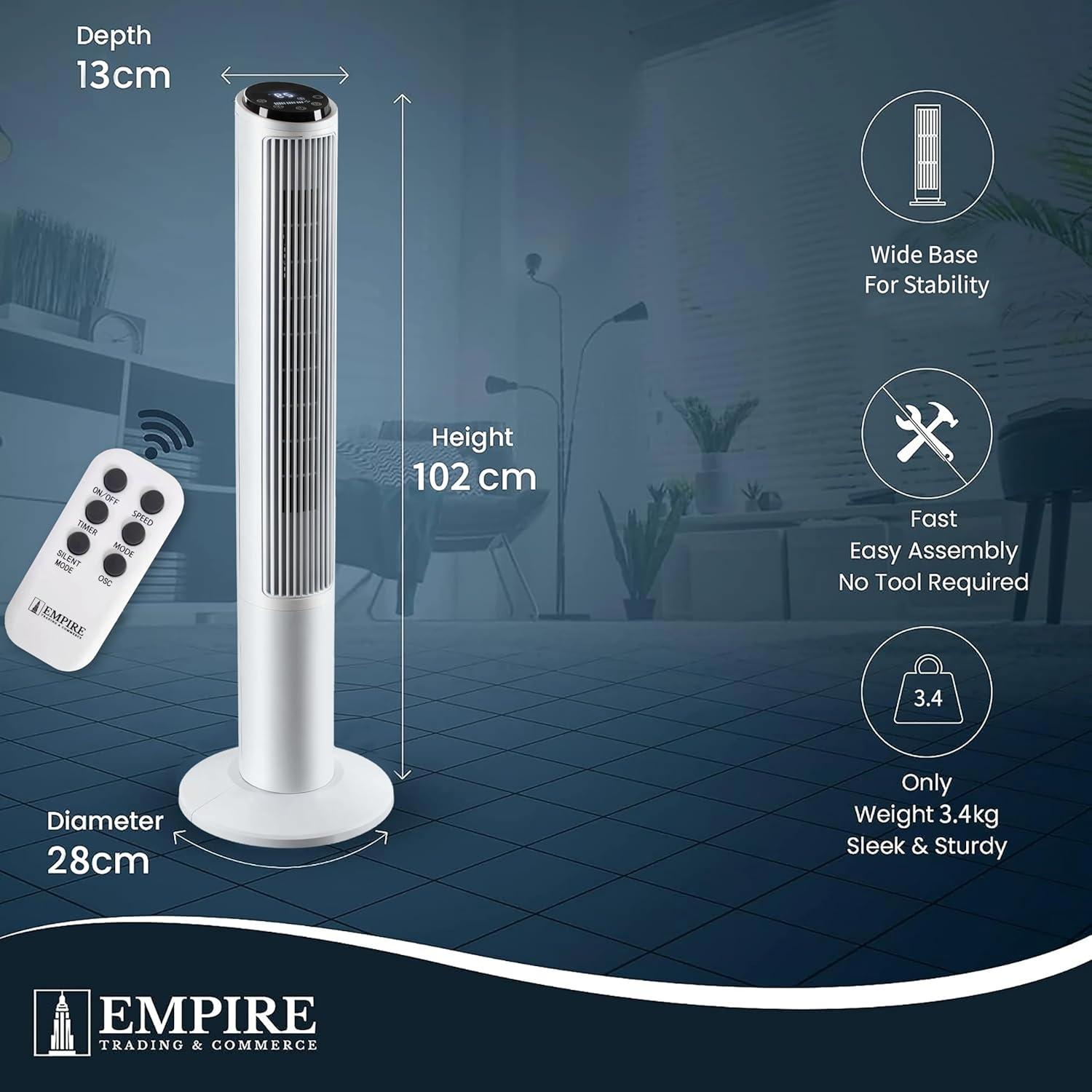 تجربتنا مع⁣ مروحة برجية 1.1 متر من امباير: الأداء والراحة