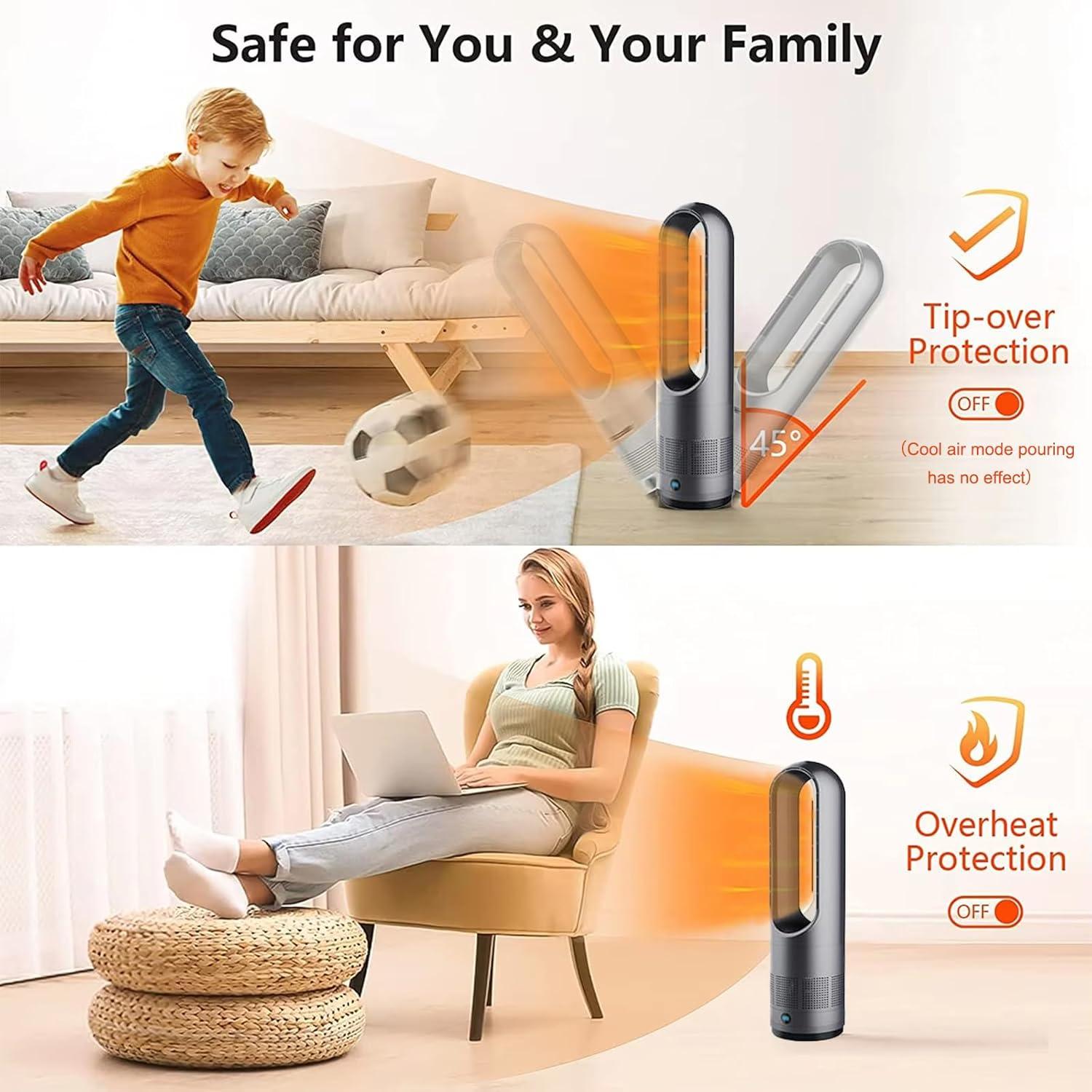 استعراض شامل لمروحة برج بدون شفرات: الراحة والأمان!