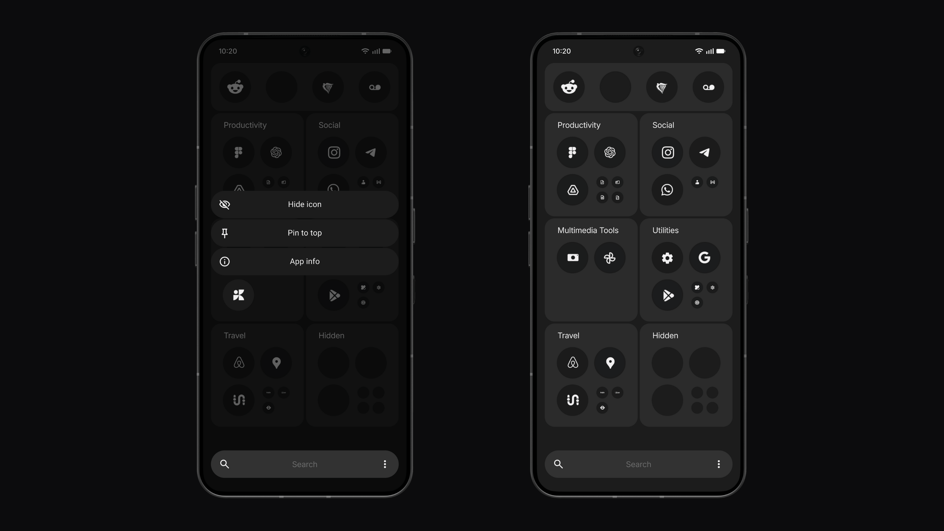 لوحة التحكم للنظام والتطبيقات