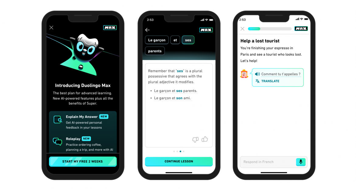 دوولينجو تكشف عن مغامرات ومكالمات فيديو مدعومة بالذكاء الاصطناعي