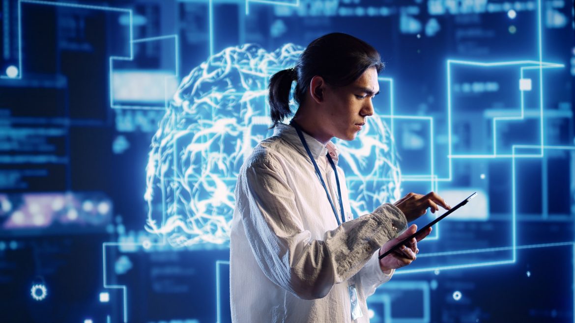 Manager doing AI human brain simulation