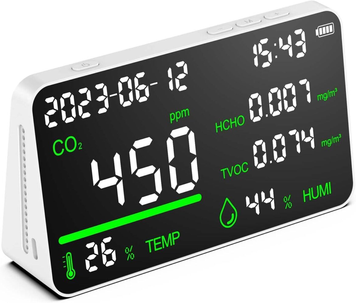 استكشاف جهاز مراقبة جودة الهواء 7 في 1: رفيقنا الصحي!