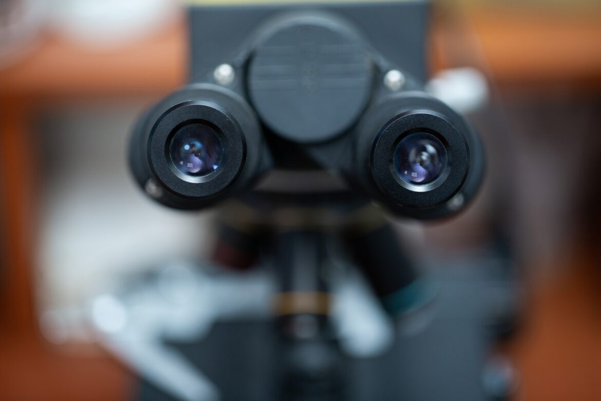 Laboratory Microscope. Scientific and healthcare research background