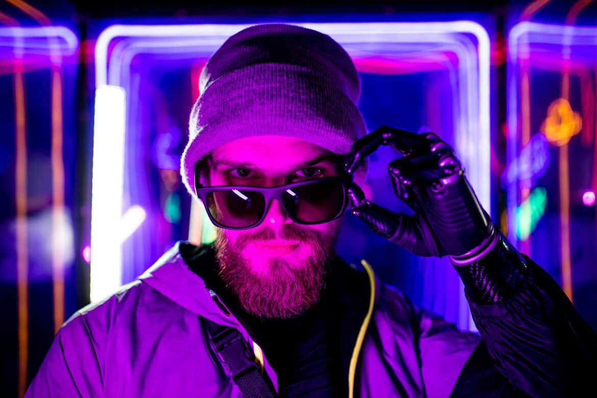 gamer futuristic cyber neurology concept colorful background innovation in prosthetic