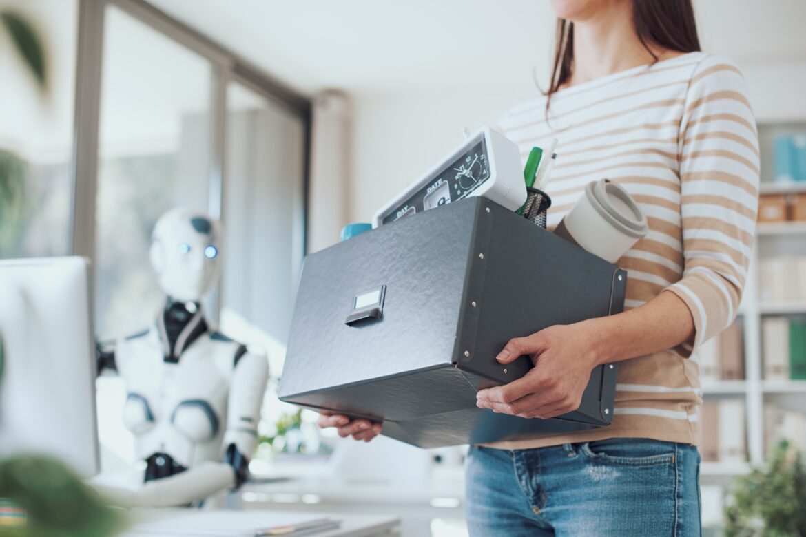 The impact of AI on employment: office worker losing her job