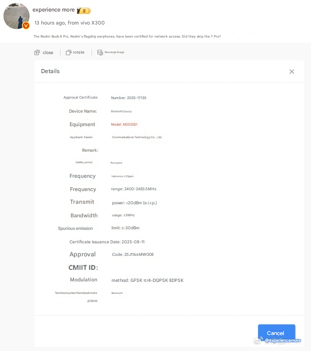 صورة لسماعات Redmi Buds 8 Pro