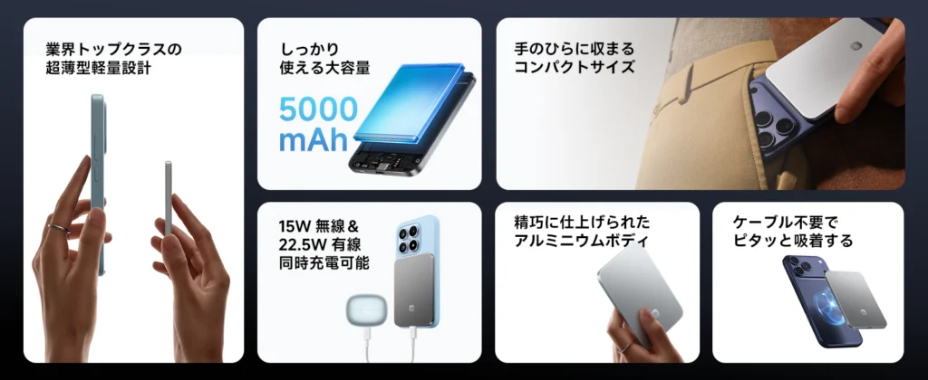 بنك الطاقة المغناطيسي فائق النحافة من شاومي