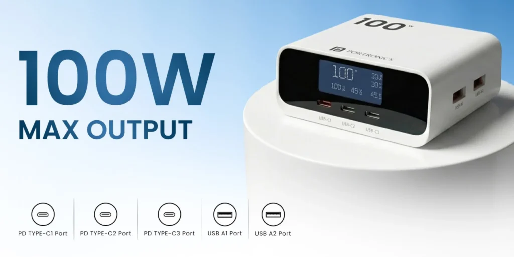شاحن سطح المكتب Portronics Adapto 100D