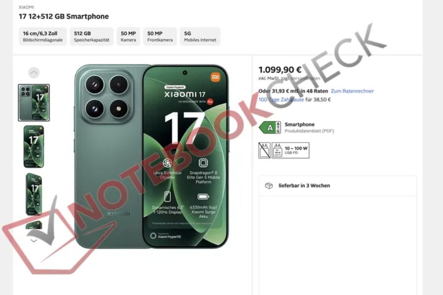 سعر Xiaomi 17 العالمي