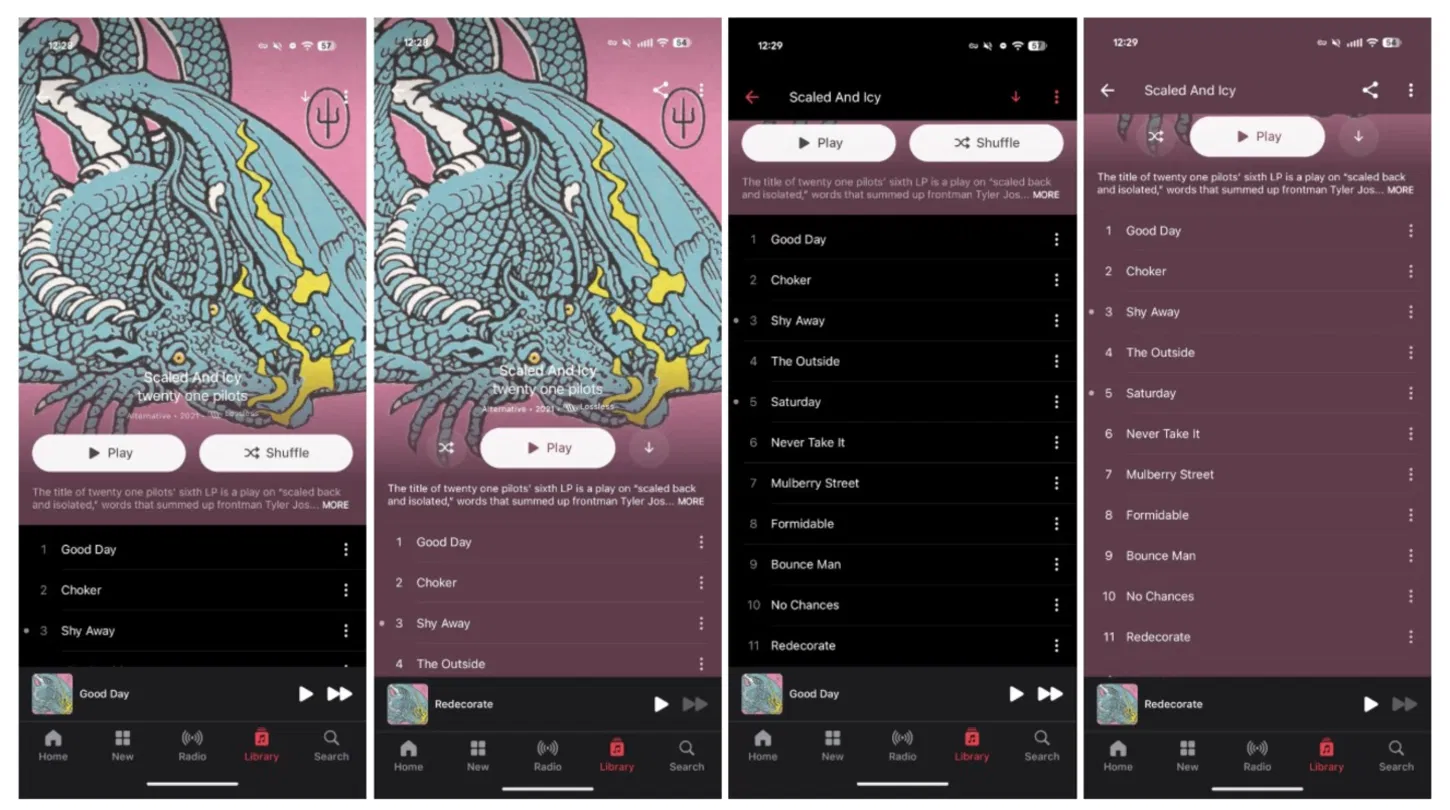 واجهة Apple Music على Android