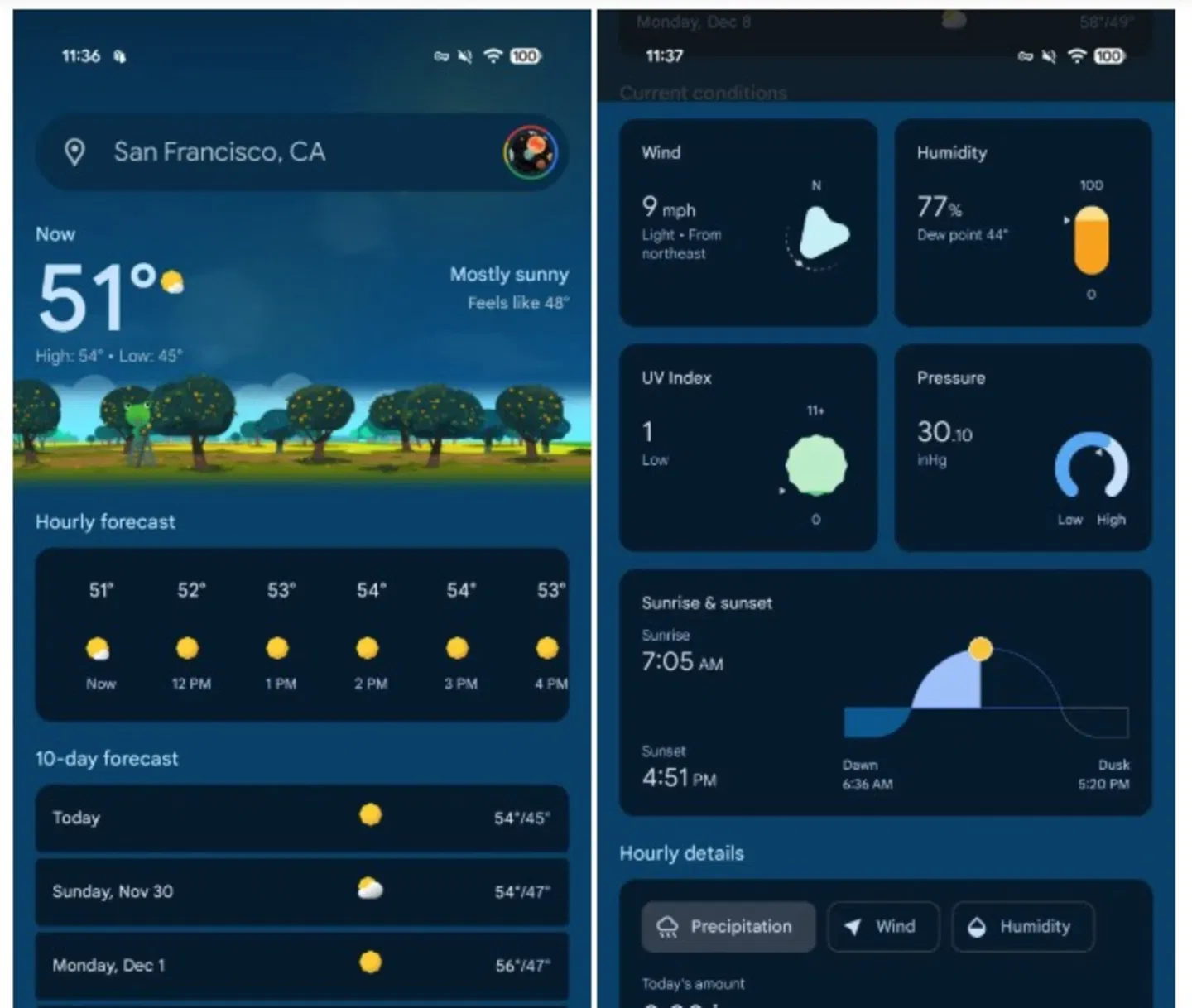 تطبيق الطقس السابق على أندرويد