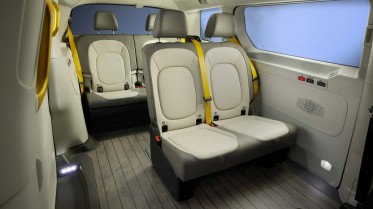 Interior of the self-driving VW ID. Buzz