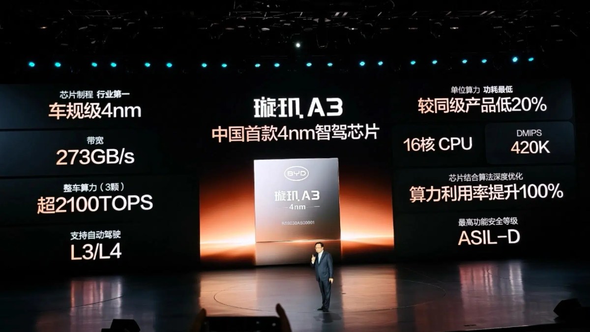 BYD unveils Xuanji A3 smart driving chip, promises accident-free roads