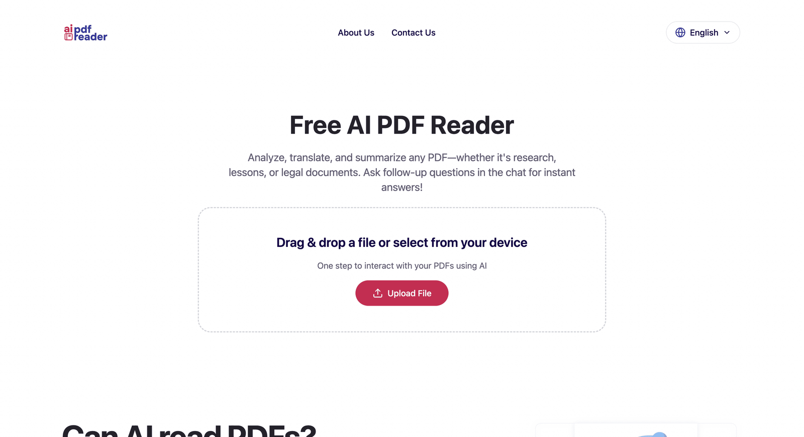 قارئ PDF المدعوم بالذكاء الاصطناعي المجاني