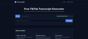 مولد النصوص الخاص بـ TikTok بواسطة Transcriptik AI