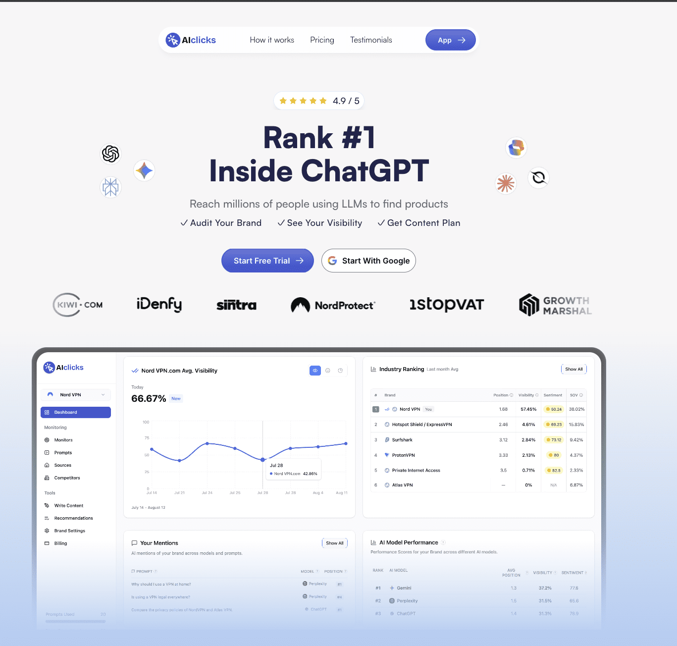 aiclicks.io | أداة رؤية البحث بالذكاء الاصطناعي