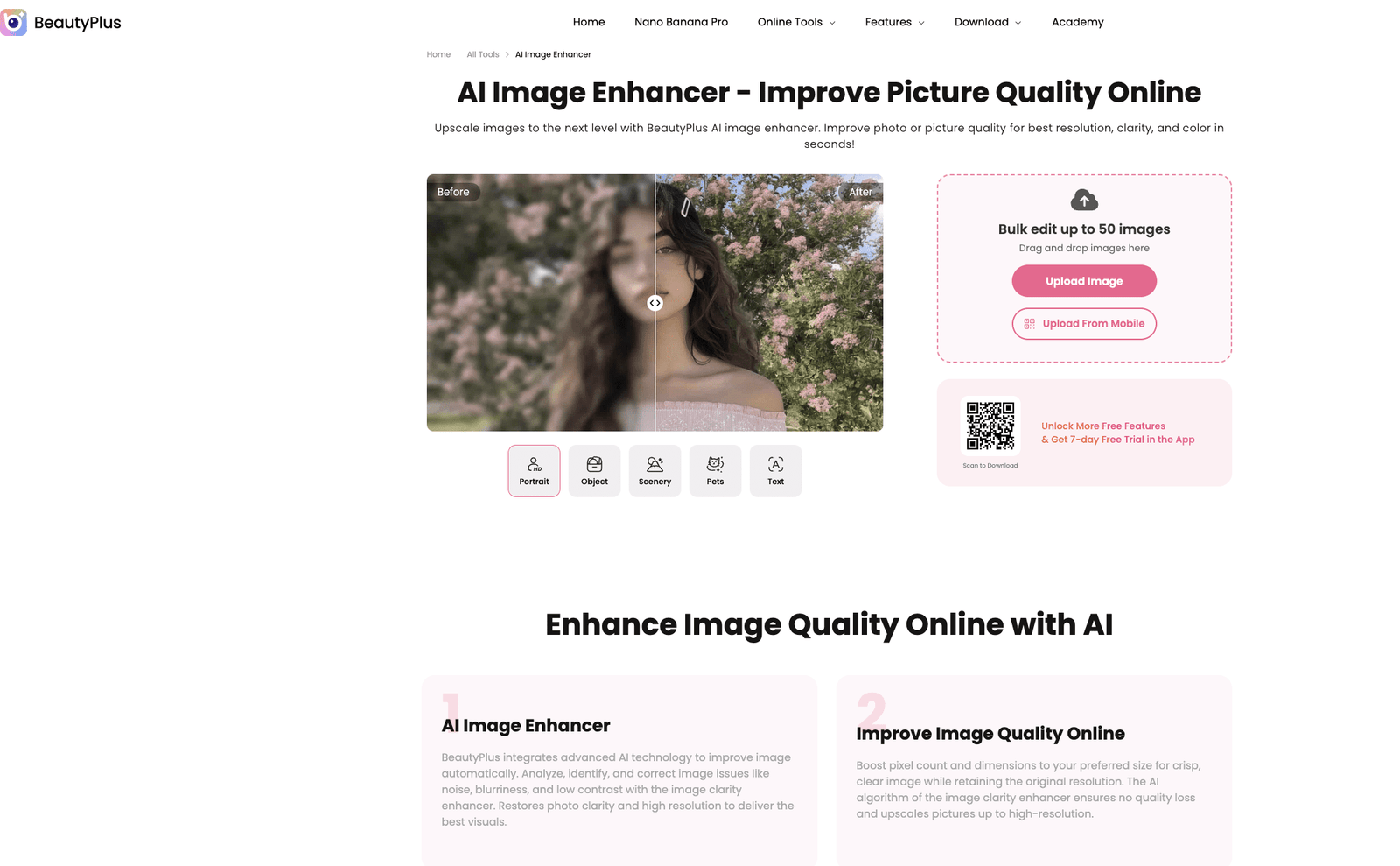BeautyPlus Image Enhancer