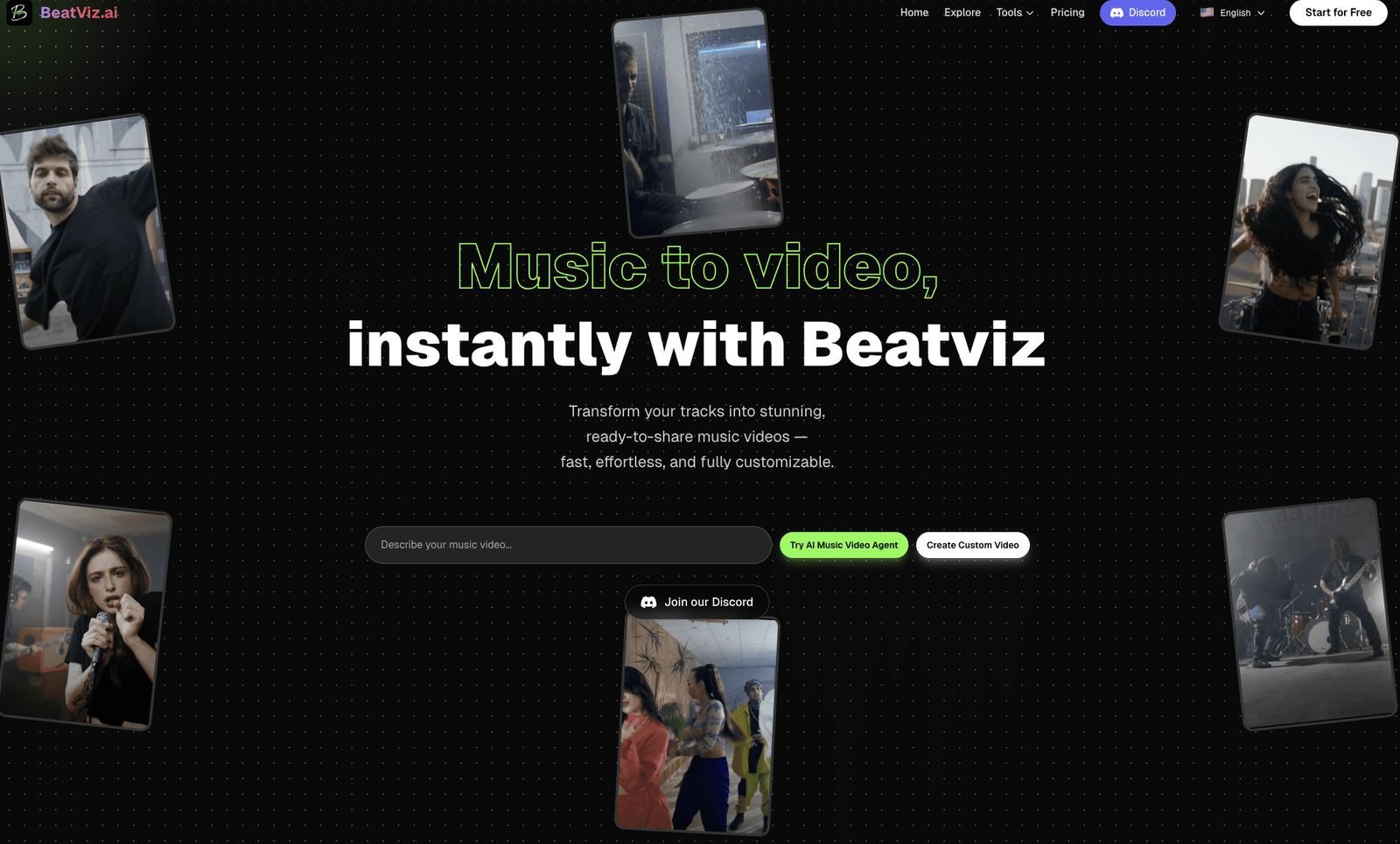 BeatViz | منشئ الفيديو الموسيقي المعتمد على الذكاء الاصطناعي للموسيقيين