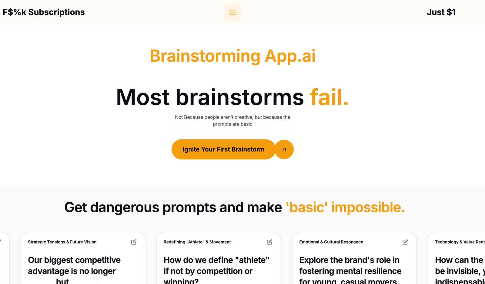 واجهة Brainstorming App.Ai