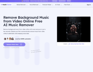 AudioCleaner AI – إزالة الموسيقى الخلفية من الفيديو عبر الإنترنت مجانًا