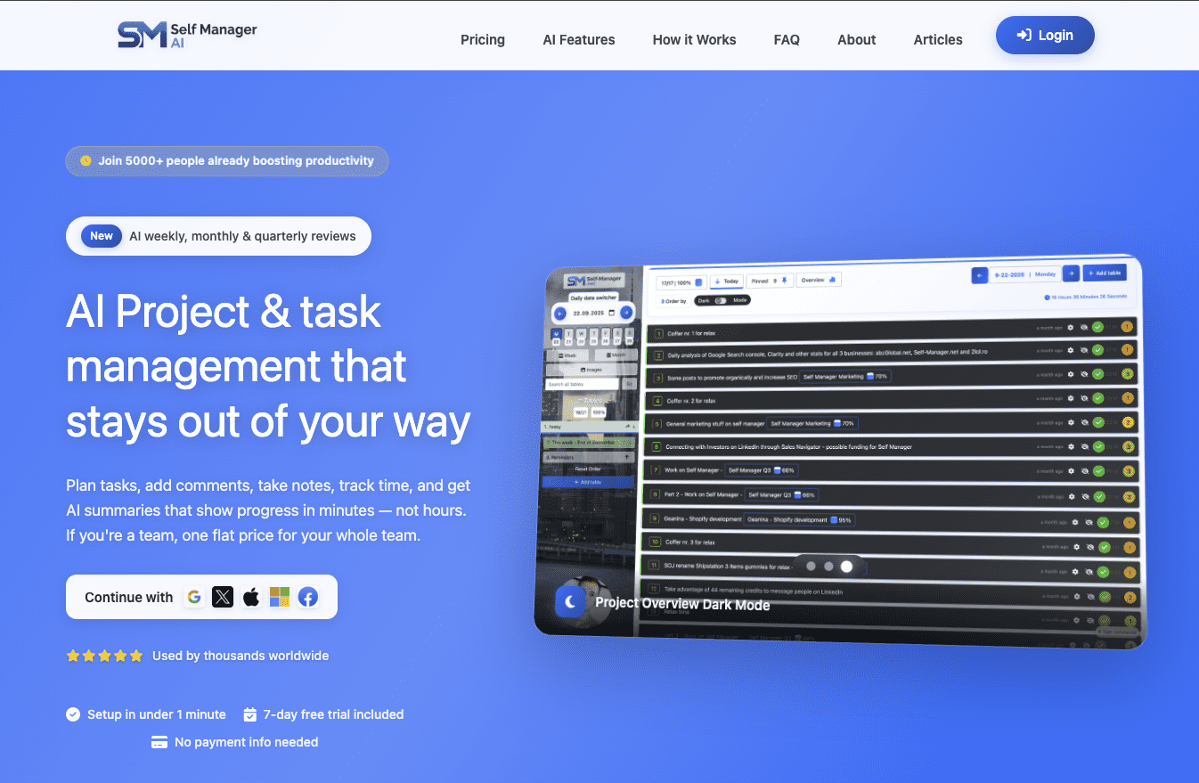 واجهة SelfManager.ai