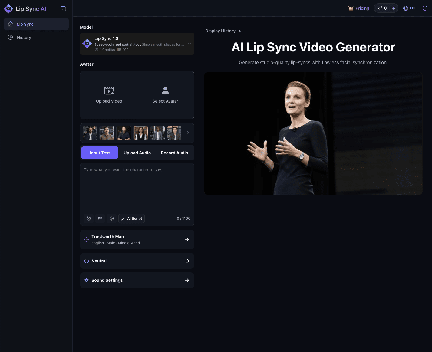 Lip Sync AI Video Generator