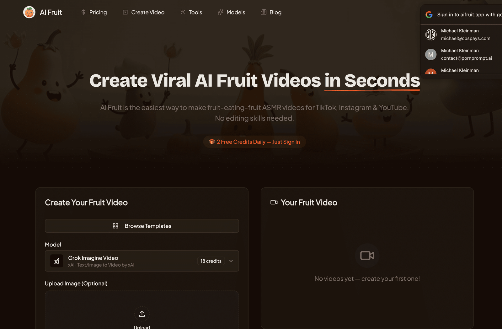 واجهة AI Fruit