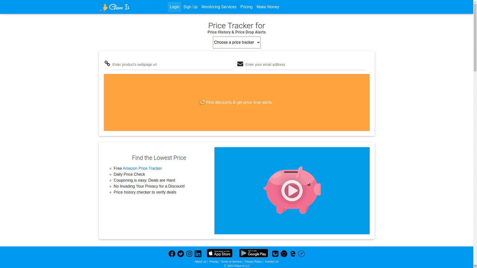 واجهة Glass It Price Tracker