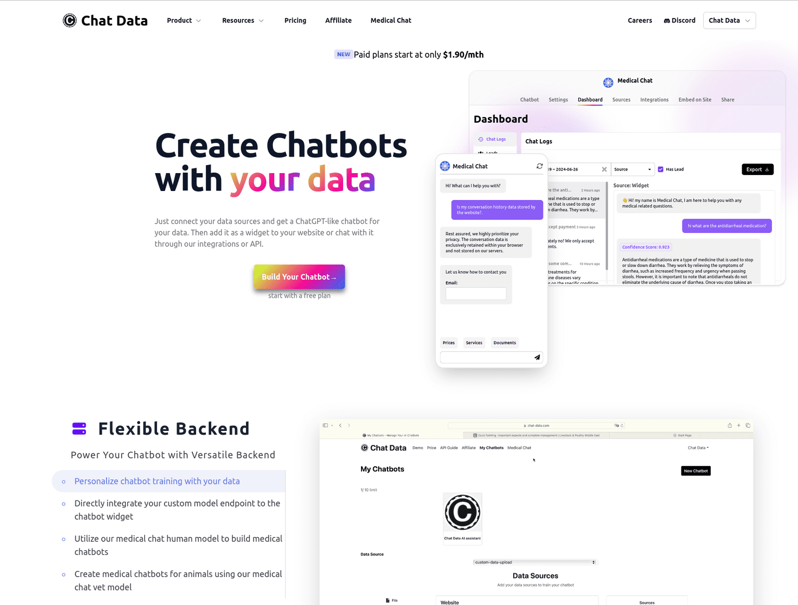 واجهة Chat Data