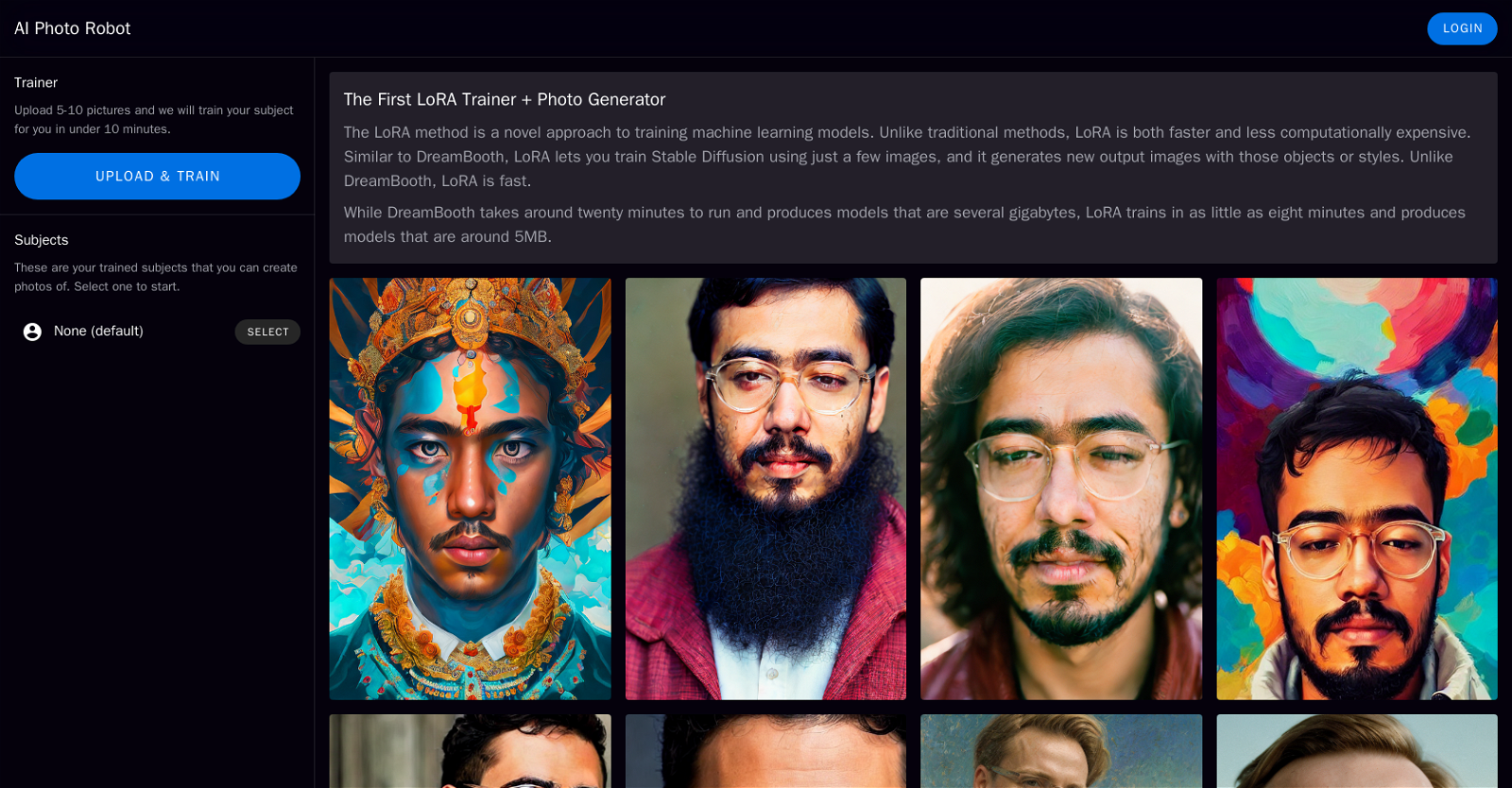 واجهة AI Photo Robot