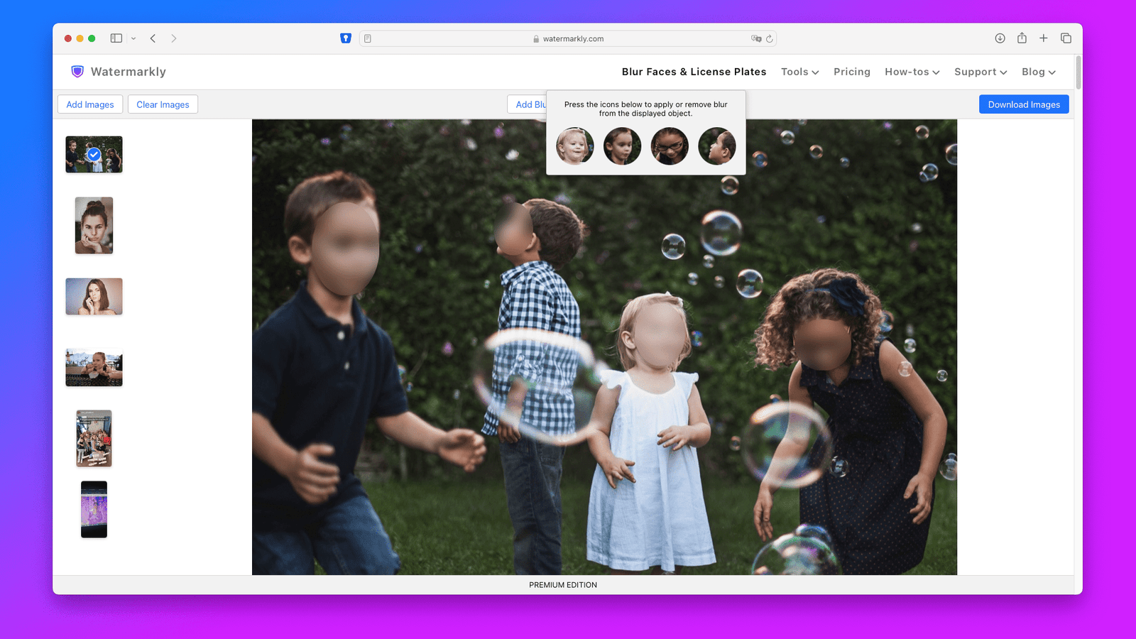 Watermarkly – Blur Faces & License Plates