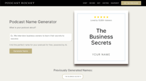 Podcast Name Generator by Podcast Rocket