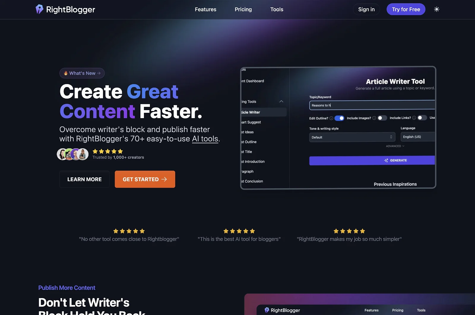واجهة RightBlogger
