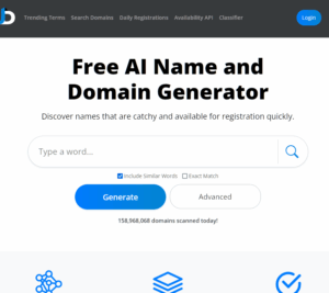 UI Domains – مولد أسماء ونطاقات مجانية بالذكاء الاصطناعي